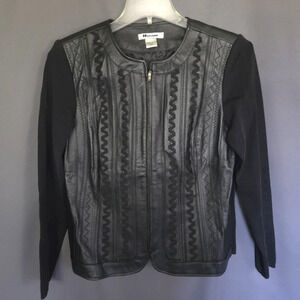 Vintage Nygard Collection Leather Jacket Full Zip Size‎ Medium Goth Moto